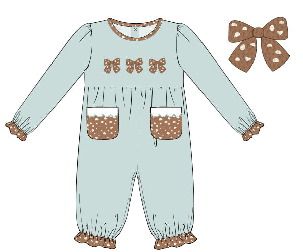 PREORDER 57: WINTER - Spotted Bucks & Bows Girl Longall