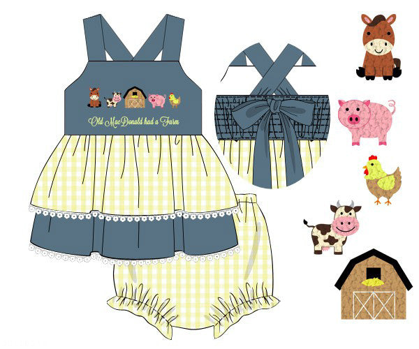 PREORDER 48: SUMMER 1 - Summer FK Farm Girl Diaper Set