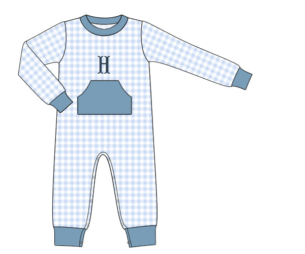 PREORDER 57: WINTER - Blue Bows & Gingham Boy Longall