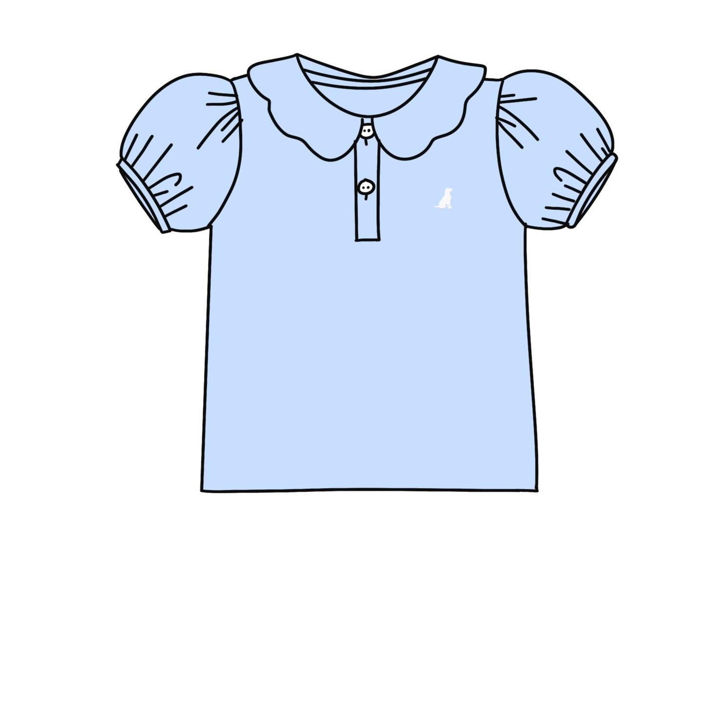 PREORDER 48: SUMMER 1 - Summer Mix/Match - Light Blue Puff Sleeve Top