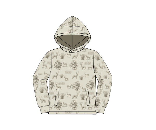 PREORDER 57: WINTER - Winter Boys Only - Winter Deer Toile Boy Pullover