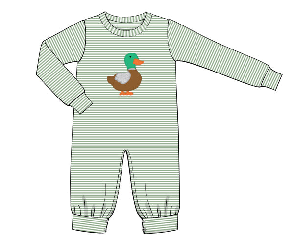 PREORDER 58: WINTER RERUNS - Applique Mallard Boy Romper