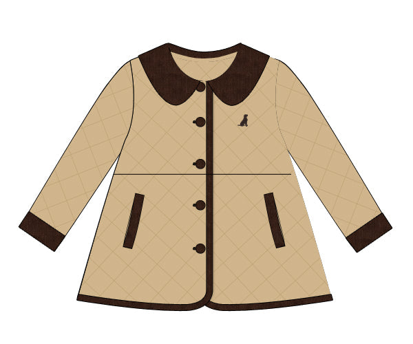 PREORDER 57: WINTER - Winter Shirt Only - Preppy Quilted Coat - Tan (Girl)