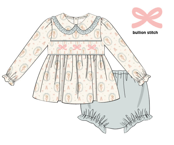 PREORDER 59: TTS - TTS Girls Only - Ballet, Bears, & Bows Girl Diaper Set