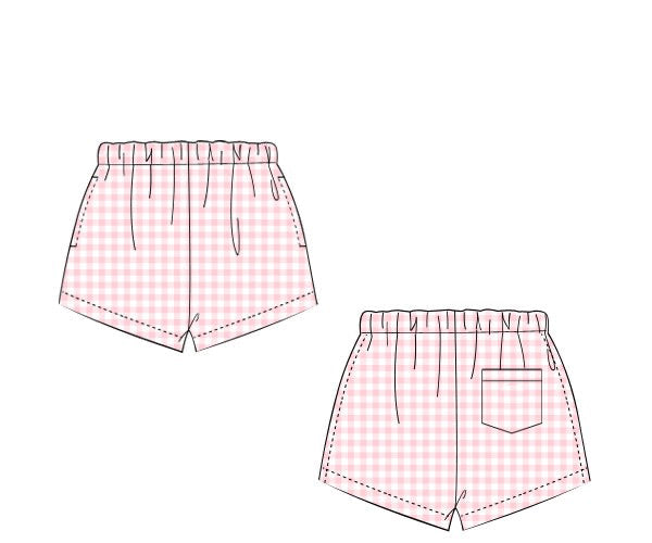 RTS - SUMMER 1 - Summer Mix/Match - Pink Gingham Shorties