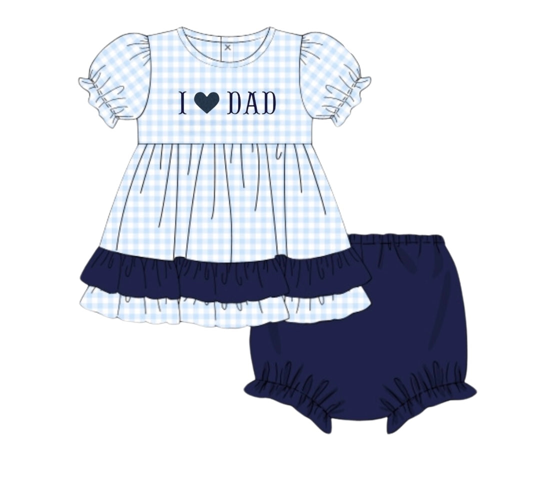 PREORDER 48: SUMMER 1 - FK I Heart Dad Girl Diaper Set