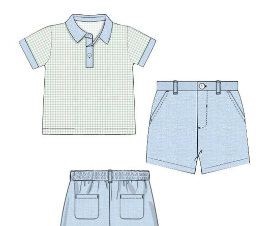 RTS - Sophia Floral Boy Polo Short Set