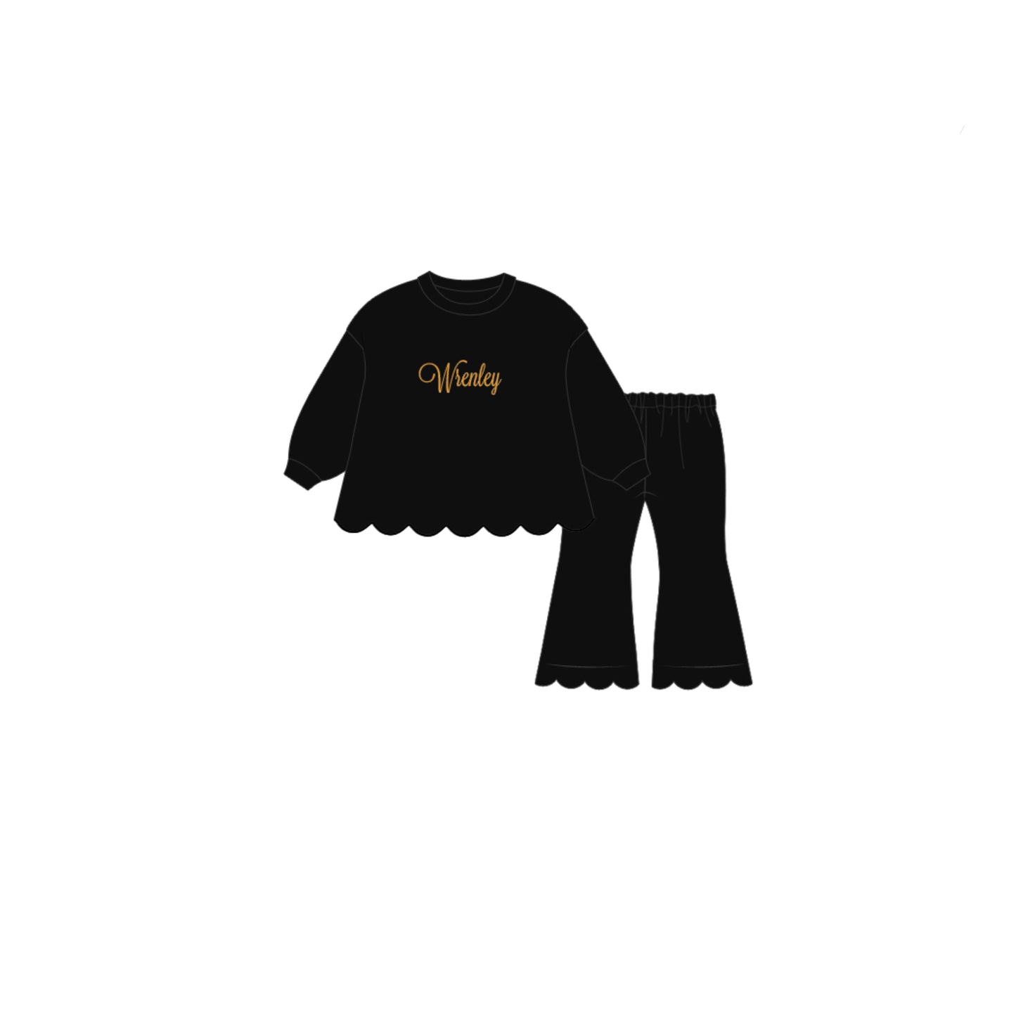 PREORDER 51: COLLEGIATE - Gameday Warm Ups Girl Pant Set - Gold/Black