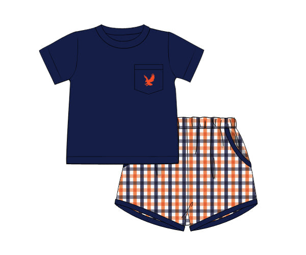 RTS - COLLEGIATE - Campus Spirit Boy Shortie Set - Orange/Navy