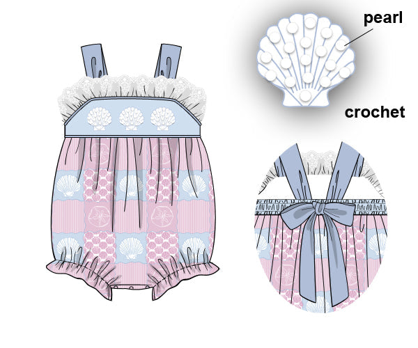 PREORDER 60: SPRING PT 1 - Seaside Shell Patchwork Girl Bubble