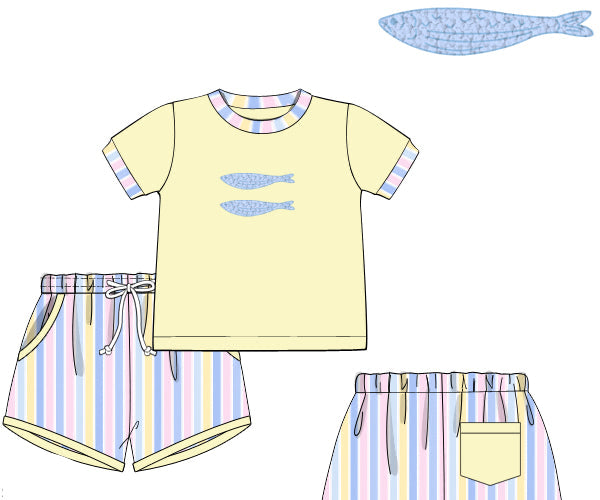 PREORDER 60: SPRING PT 1 - Pastel Paradise Boy Shortie Set
