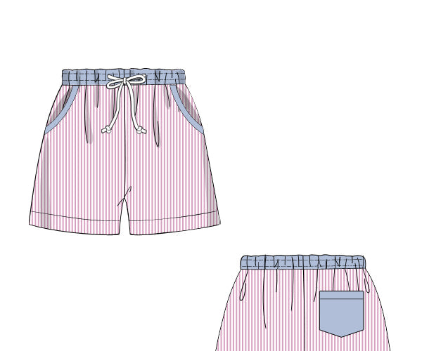 PREORDER 60: SPRING PT 1 - Seaside Shell Patchwork Dad Trunks