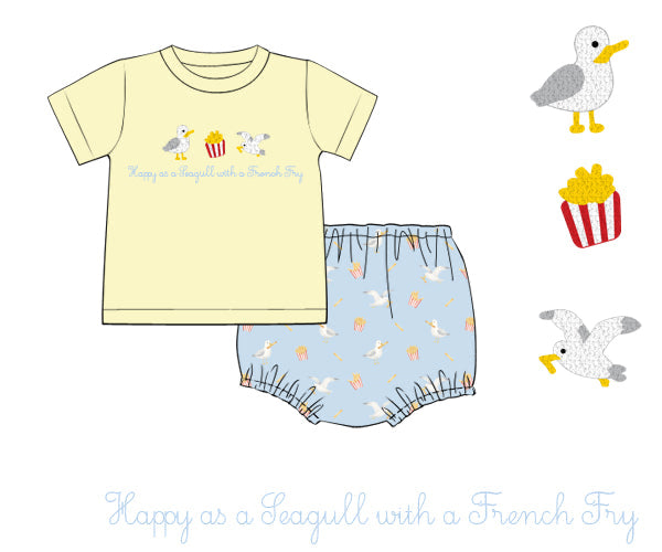 PREORDER 60: SPRING PT 1 - Happy Seagull Boy Diaper Set