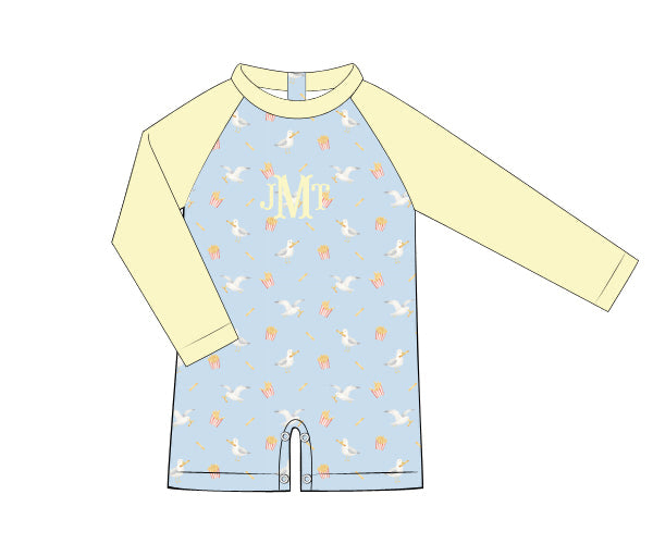 PREORDER 60: SPRING PT 1 - Happy Seagull Boy 1pc Rashguard