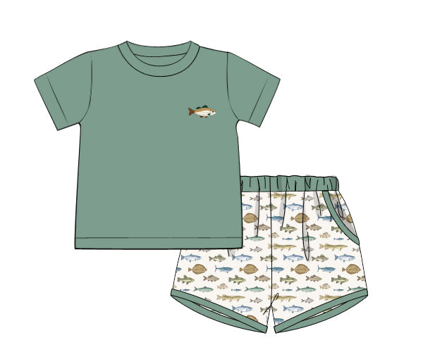 PREORDER 46: SPRING 1 - Spring 1 Boys Only - Catch of the Day Boy Shortie Set