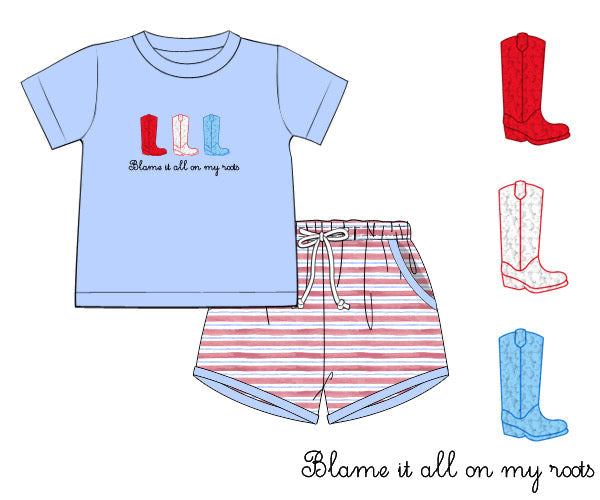 PREORDER 48: SUMMER 1 - Blame It All On My Roots Boy Shortie Set