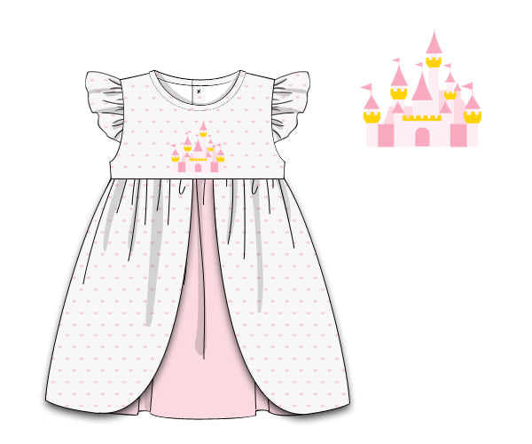 PREORDER 61: SPRING 2 - Spring 2 Girls Only - Swiss Dot Castle Girl Dress