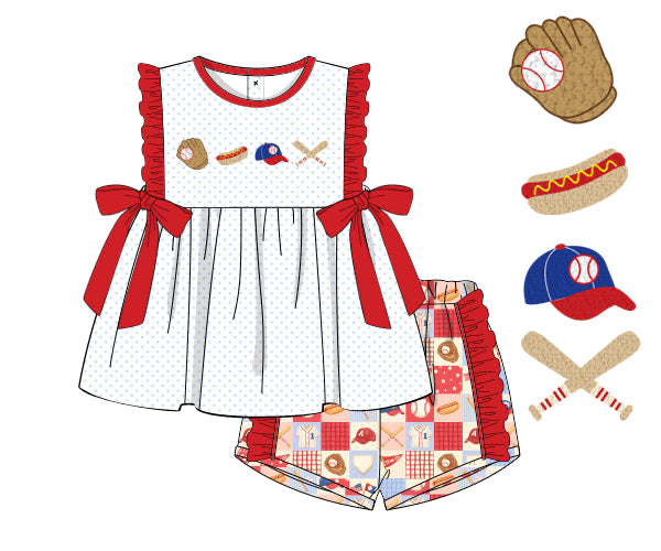 PREORDER 61: SPRING 2 - Ballpark Patchwork Girl Shortie Set