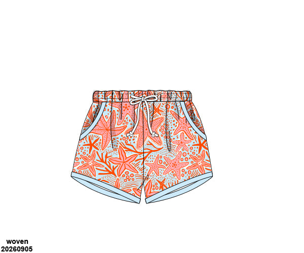 PREORDER 61: SPRING 2 - Coral Starfish Boy Shortie Trunks