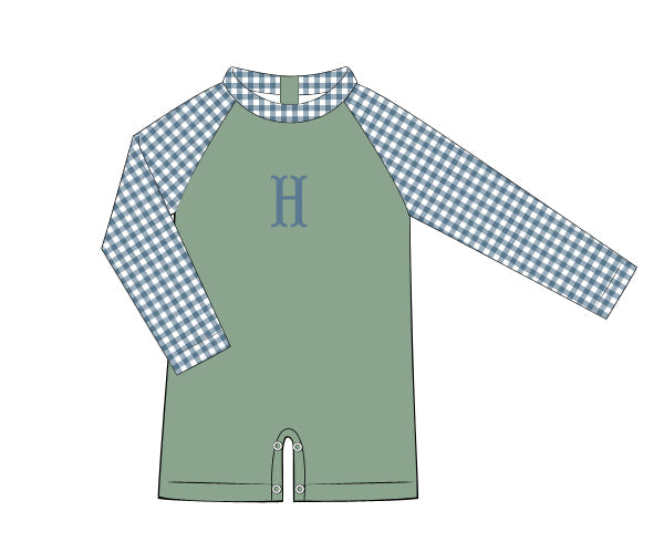 PREORDER 61: SPRING 2 - Spring Gingham & Florals Boy 1pc Rashguard