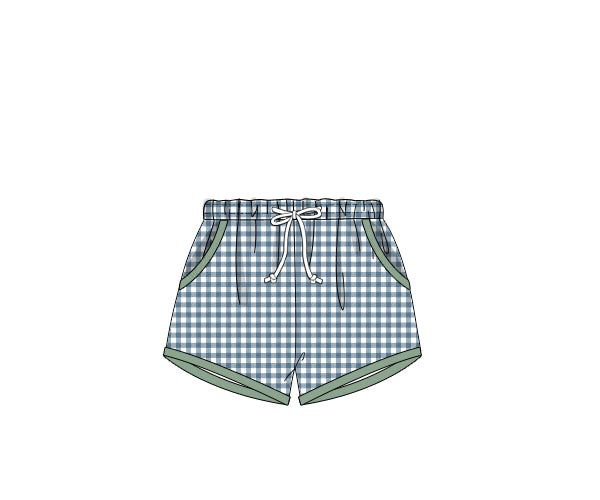 PREORDER 61: SPRING 2 - Spring Gingham & Florals Boy Shortie Trunks
