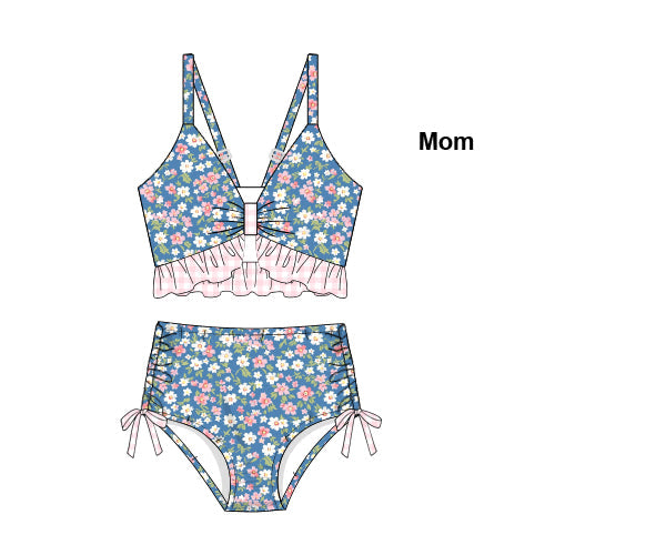 PREORDER 61: SPRING 2 - Spring Gingham & Florals Mom Swim