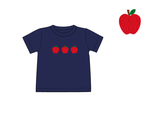 RTS - SUMMER PT 2 - Back to School Shirt Only - French Knot Apples Boy Shirt