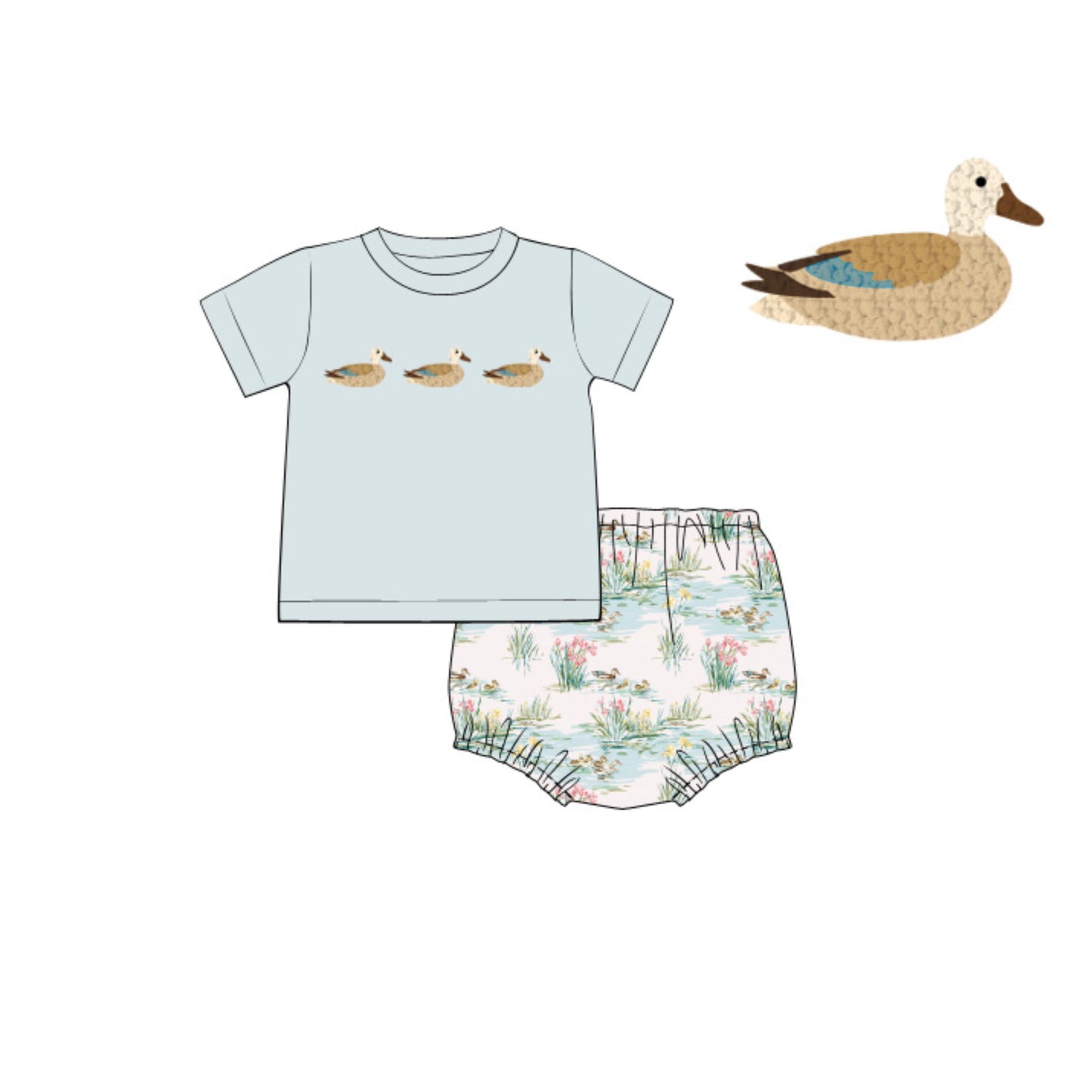 PREORDER 60: SPRING PT 1 - Spring Mallards Boy Diaper Set