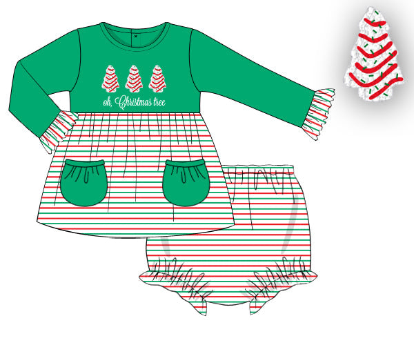 RTS - French Knot Tree Cakes Girl Diaper Set