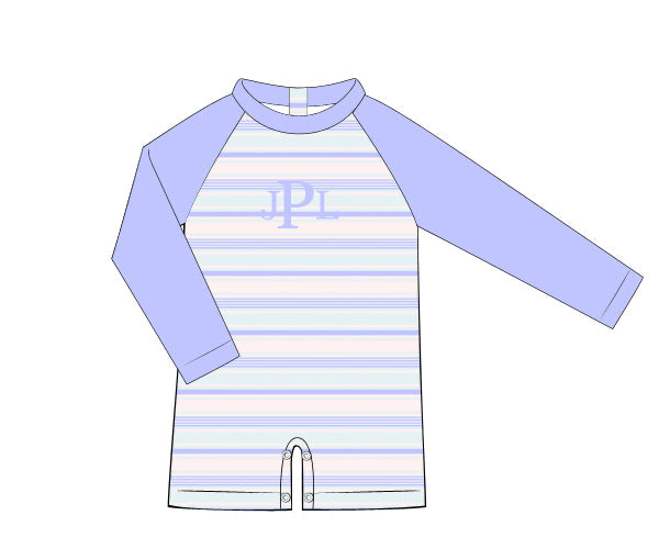 PREORDER 61: SPRING 2 - Spring Patchwork & Stripes Boy 1pc Rashguard