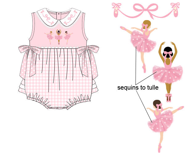 PREORDER 62: SUMMER PT 1 - Girls Only - Embroidered Ballerina Girl Bubble