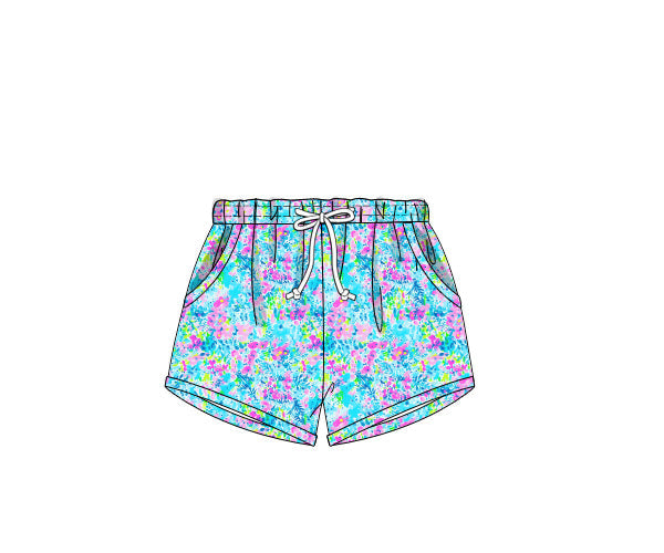 PREORDER 62: SUMMER PT 1 - Neon Lily Boy Shortie Swim Trunks