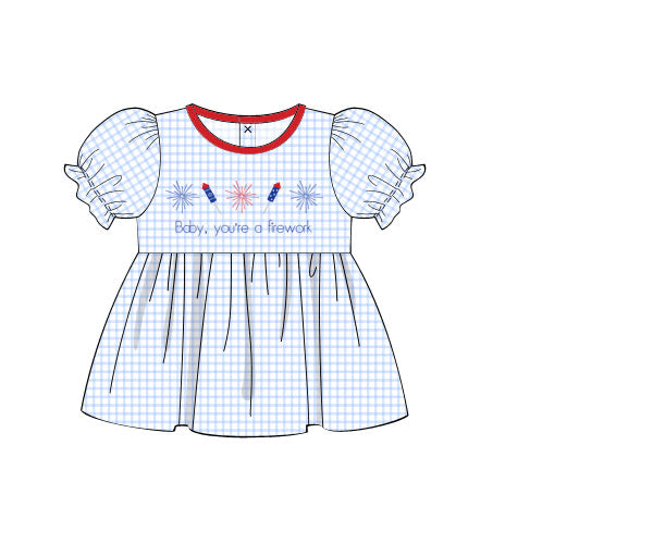 PREORDER 62: SUMMER PT 1 - Shirt Only - Embroidered Baby You’re a Firework Girl Shirt