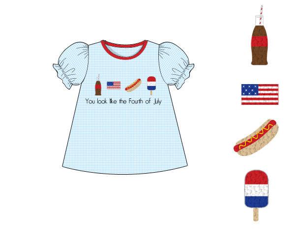 PREORDER 62: SUMMER PT 1 - Shirt Only - FK You Look Like the Fourth of July Girl Shirt