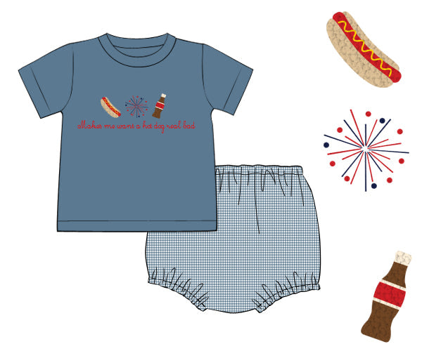 PREORDER 62: SUMMER PT 1 - Makes Me Want A Hotdog Boy Diaper Set