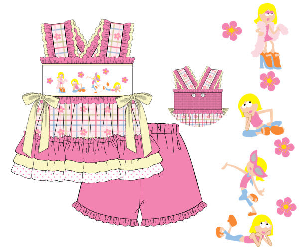 PREORDER 62: SUMMER PT 1 - Girls Only - Smocked Hey Now, Hey Now Girl Short Set