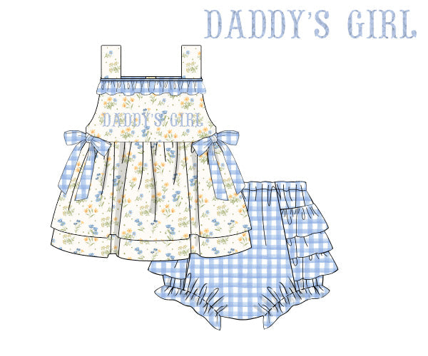 PREORDER 62: SUMMER PT 1 - Father’s Day Blooms Girl Diaper Set