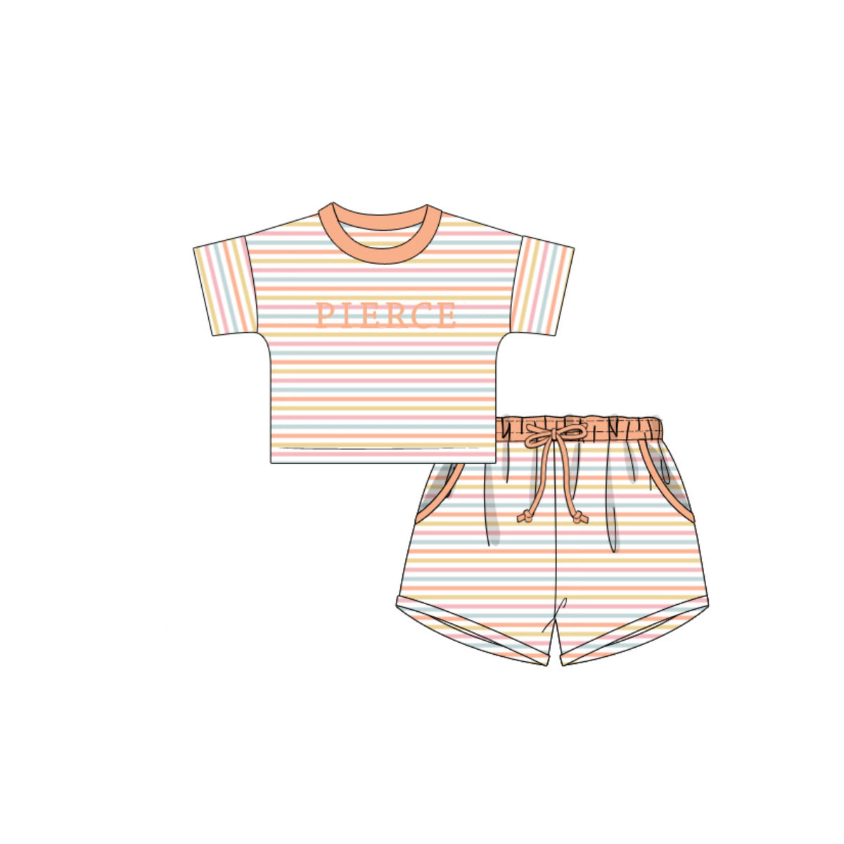 PREORDER 61: SPRING 2 - Orange Blossoms Boy Shortie Set