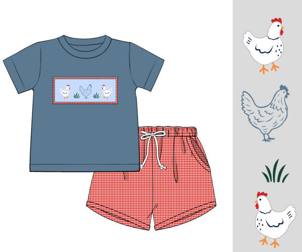 PREORDER 62: SUMMER PT 1 - Summer Chicks Boy Shortie Set