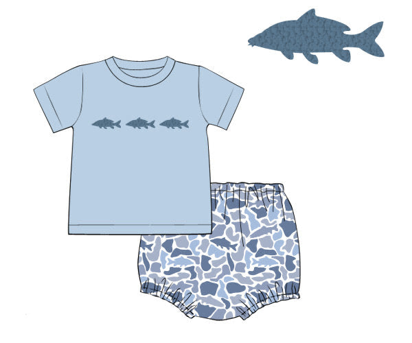 PREORDER 62: SUMMER PT 1 - Boys Only - Camo Shark Boy Diaper Set