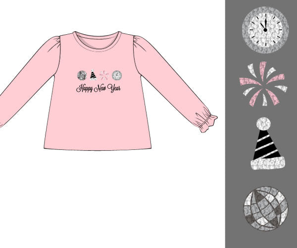 PREORDER 57: WINTER - Winter Shirt Only - Happy New Year Girl Shirt
