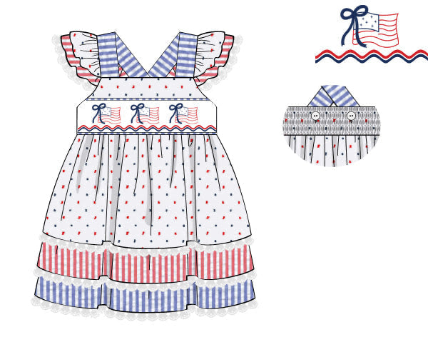 PREORDER 62: SUMMER PT 1 - God Bless The USA Girl Dress