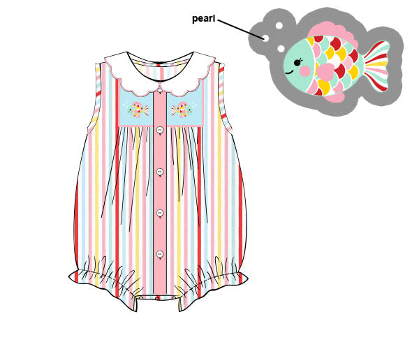 PREORDER 62: SUMMER PT 1 - Smocked Rainbow Fish Girl Bubble