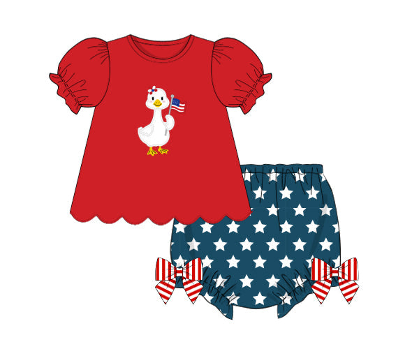 PREORDER 48: SUMMER 1 - Star Spangled Summer Girl Diaper Set