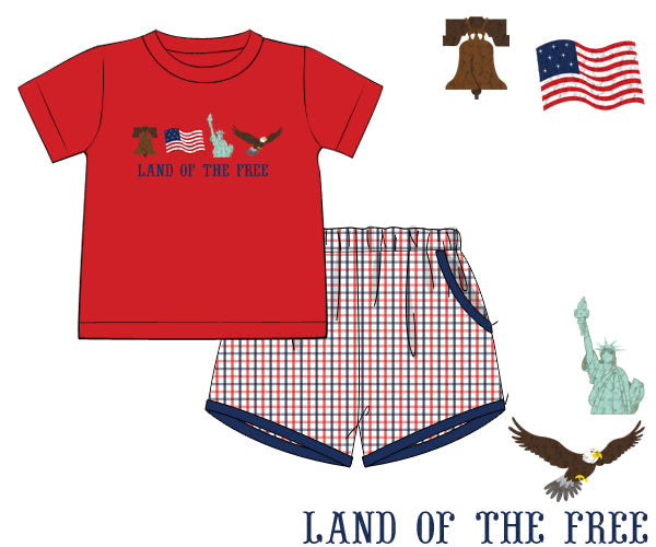 PREORDER 48: SUMMER 1 - Land Of The Free Boy Shortie Set