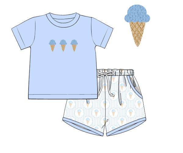 PREORDER 48: SUMMER 1 - I Scream, You Scream Boy Shortie Set