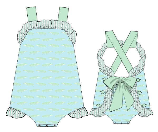 PREORDER 48: SUMMER 1 - Gator Bay Girl Sunsuit
