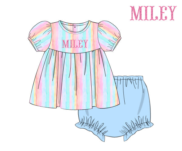 PREORDER 63: SUMMER PT 2 - FK Summer Stripes Girl Diaper Set