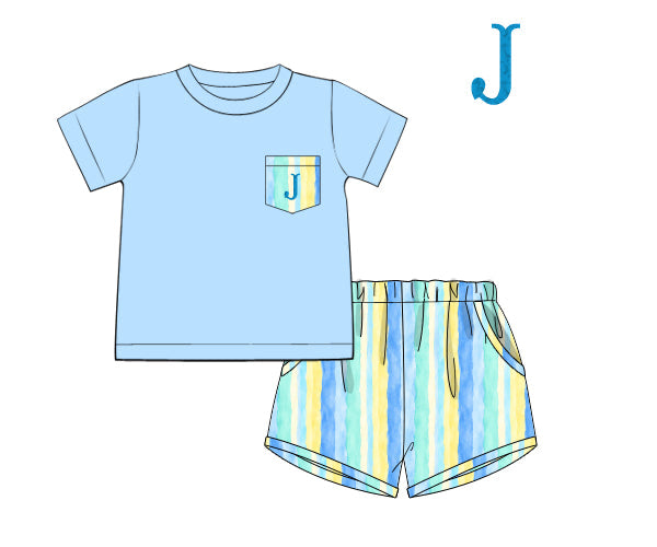 PREORDER 63: SUMMER PT 2 - FK Summer Stripes Boy Shortie Set