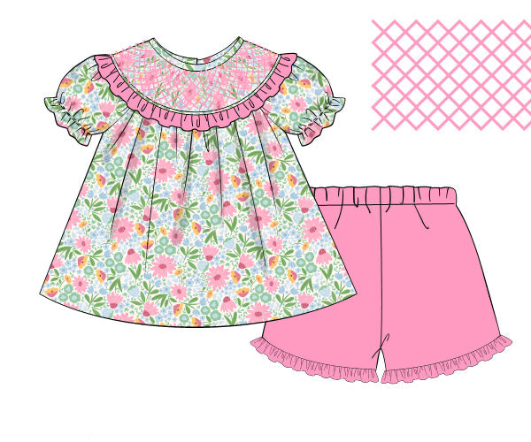 PREORDER 63: SUMMER PT 2 - Girls Only - Geo Wildflower Girl Short Set